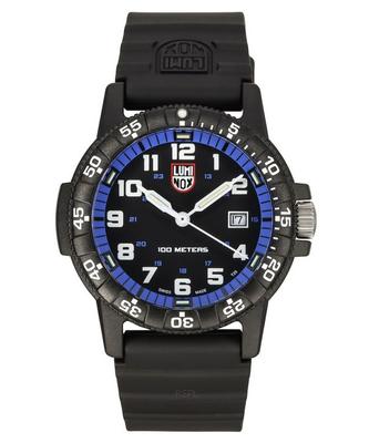 Leatherback SEA Turtle Giant Polyurethane Strap Schwarzes und blaues Zifferblatt Schweizer Quarz XS.0324 100M Herrenuhr