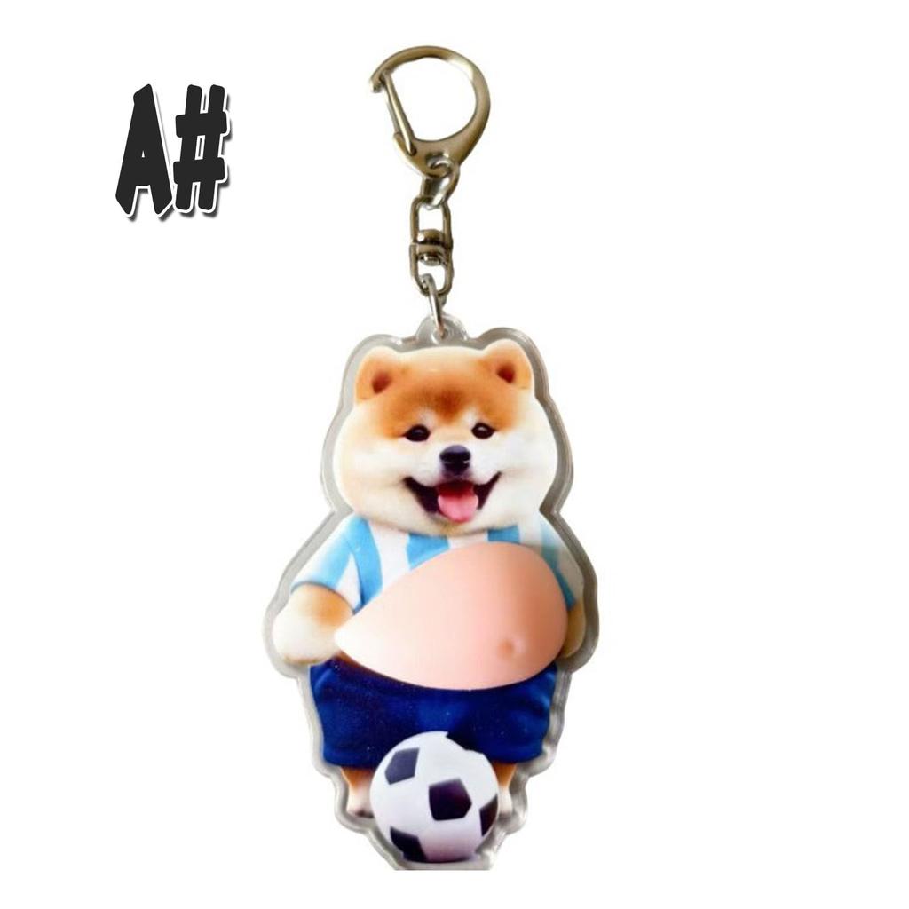 Squishy Belly Keychain 3D Fat Dog Keychain 3D Fat Cat Keychain Squishy Belly Keyring Mascot Pendant Cute Funny Animal Bag Charm Car Key Decoration