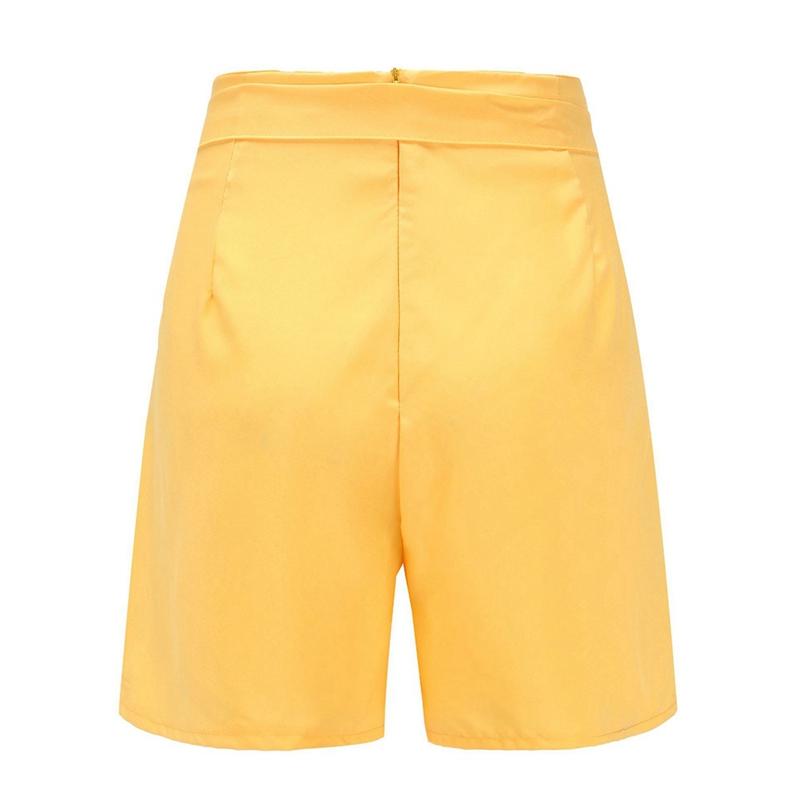 Women's High-waisted Bow Belt Slim Shorts Beach Shorts