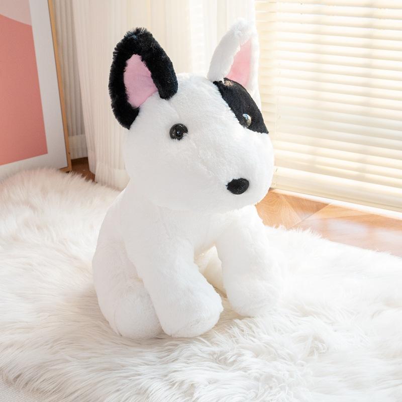 Simulasjon valpehund dukke plysjleketøy søt bull terrier dukke barn sove beroligende dukke