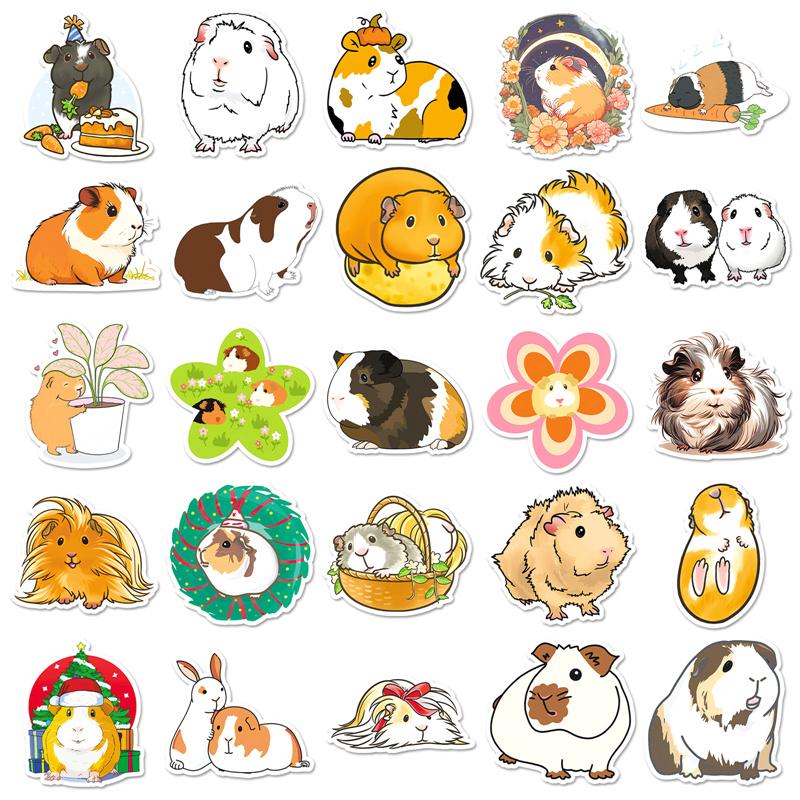 51Sheets Cute Cartoon Guinea Pig Graffiti Sticker Kawaii Aesthetic Stickers Laptop Notebook Suitcase Cup Diy Decoration Stickers