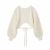 Fr **Short Knit Cardigan Strap Women's Top