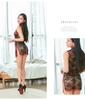 [Anna Mu] Cheongsam Cosplay Dress, Women's Dress, Bodycon, Sleeveless, Mini, Sexy, Erotic, Extreme, Halloween, Black, Red, Free Size Z478-11