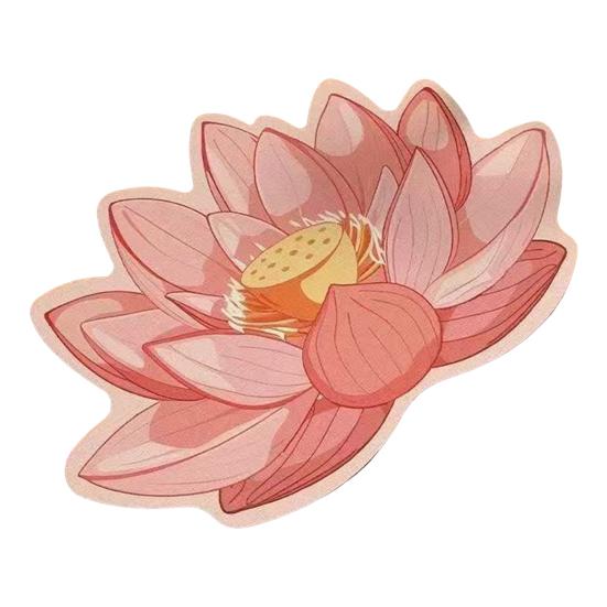 Lotus Leaf Floor Mat Diatomaceous Earth Bathroom Rug Non-Slip Absorbent Lotus Flower Floor Rug for Entrance Living Room Kitchen Bathroom
