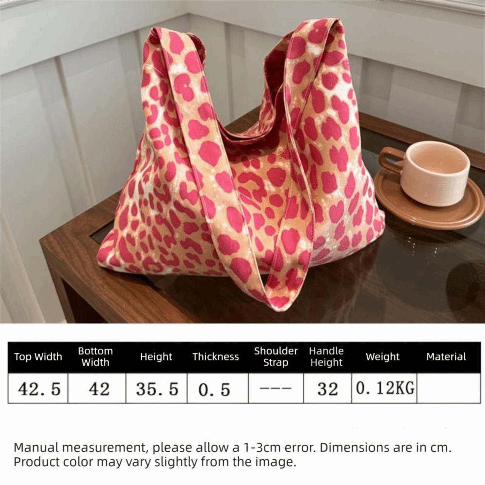 Korean Sle Large Capacity Tote Bag Canvas Single Shoulder Shoulder Bag Leopard Print Casual Bag Women's Use