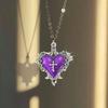 Gothic Heart Shape Necklace With Cross Pendant For Men Women In Vintage Style