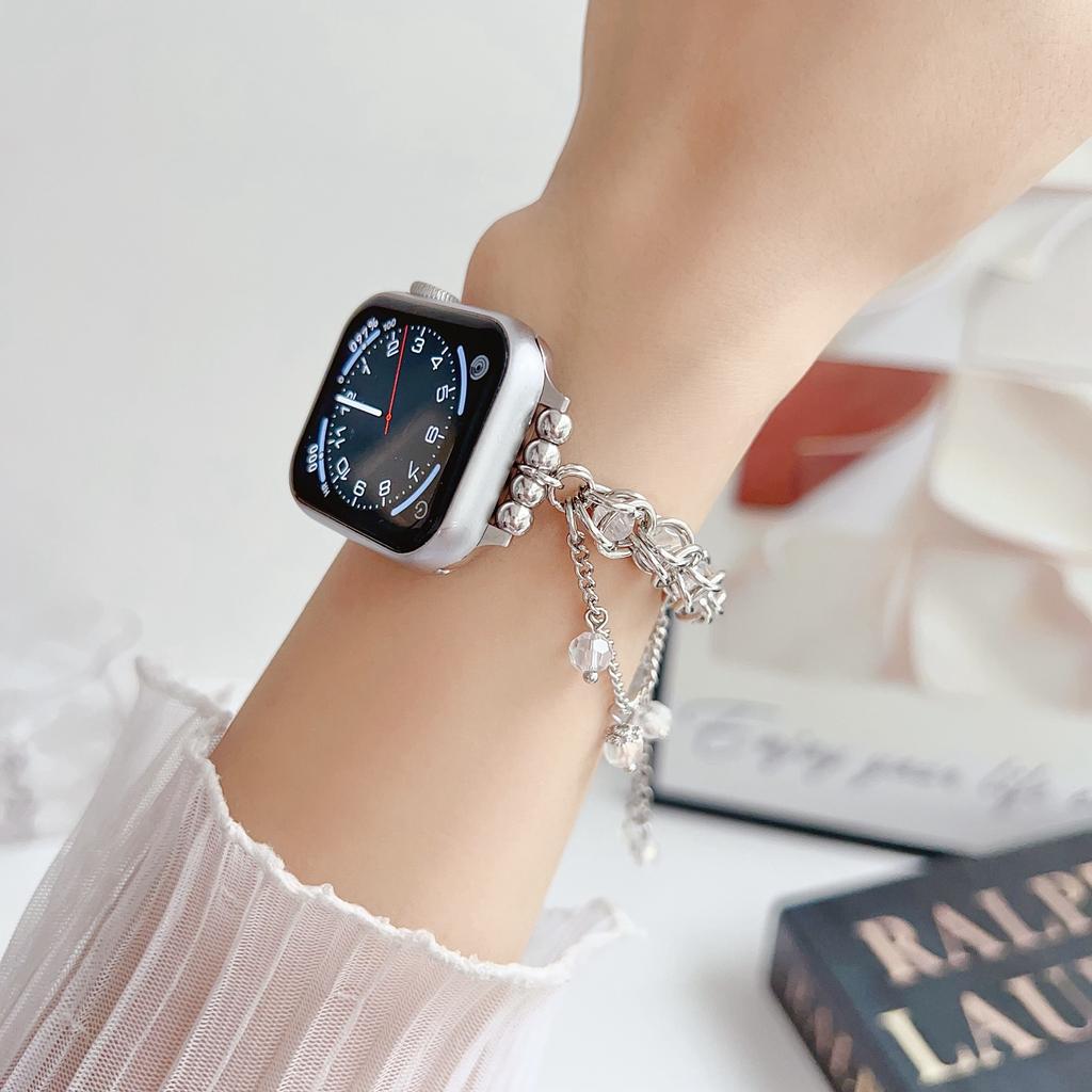 Crystal Beads Strap for Apple Watch Series 11 10 42mm/9 8 7 41mm/SE3 SE2 SE 6 5 4 40mm/3 2 1 38mm Sliding Bracelet