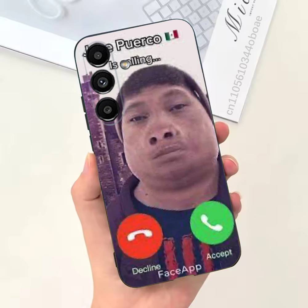 

John Pork is Calling Answer Call Phone Case For Samsung S25,24,21,22,23,20,S30,Ultra,Plus,Fe,Lite,Note,5G Black Soft SamsungS20ULTRA5G