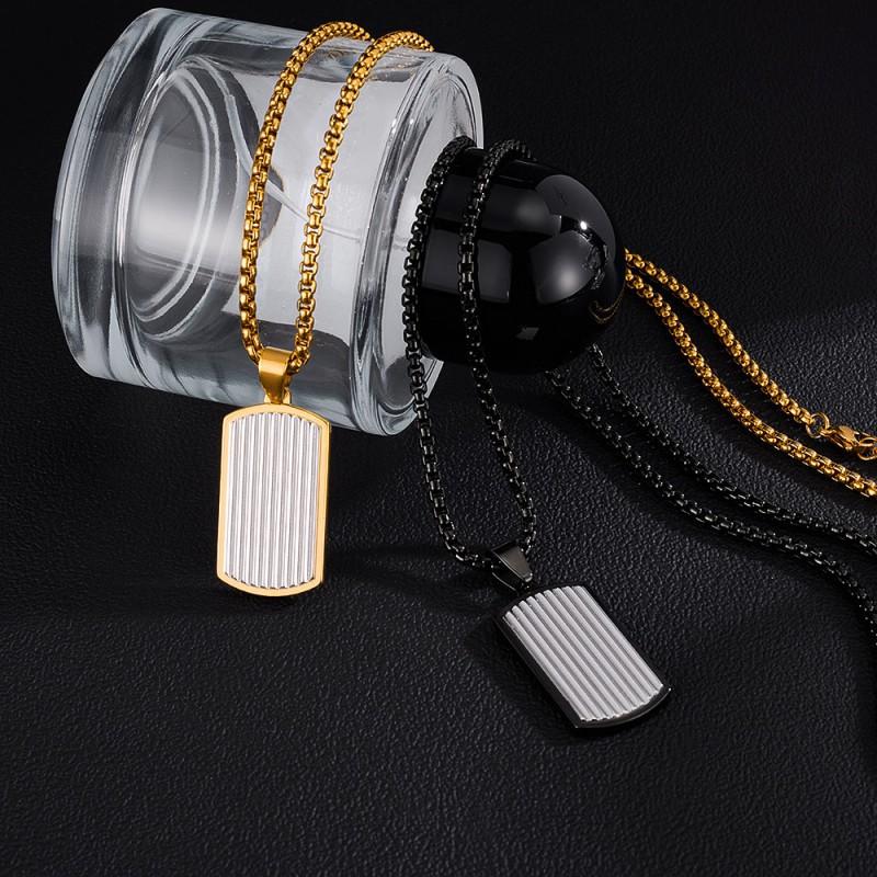 European American Personalized Necklace Men's Stainless Steel Simple Geometric Versatile Fashion Punk Style Titanium