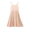 Women's 2023 Slim-Fit Satin Dress: Square Neck, Patchwork, Age-Reducing Summer Fashion