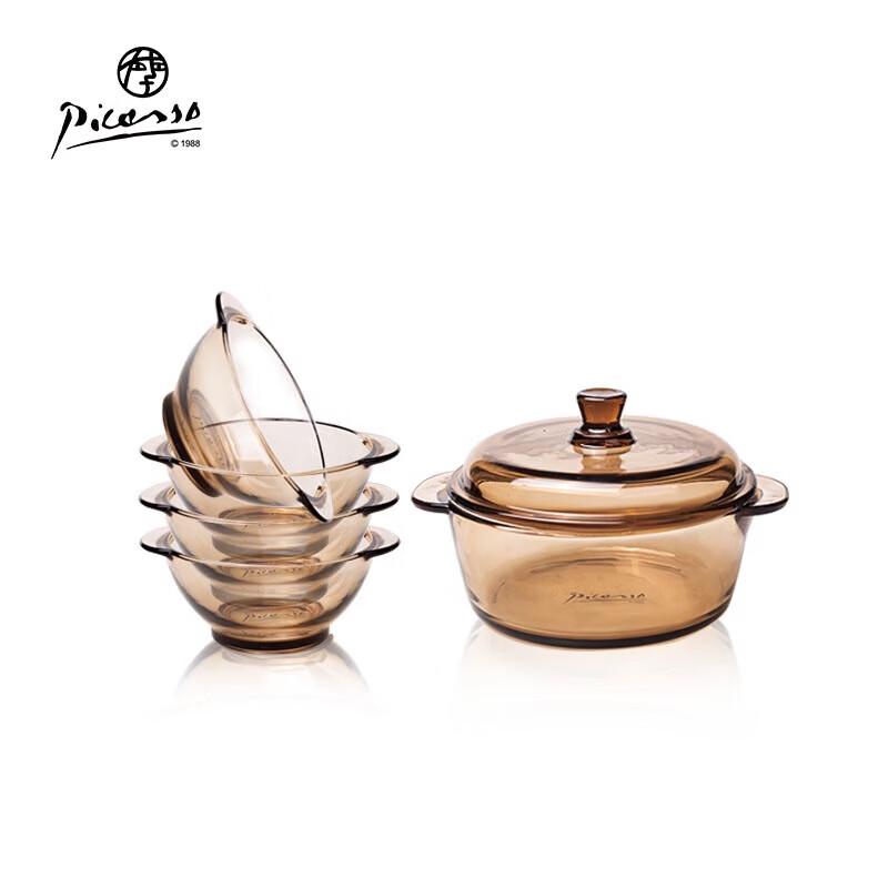 Pimio Picasso 6-Piece Glass Dinnerware Set