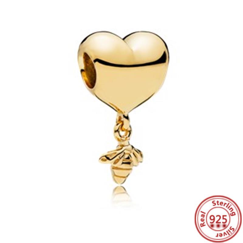 925 copper Bee Caterpillar Butterfly Dragonfly Ladybug Four Leaf Clover Lucky Charm Beads Fit Pantaro Bracelet Fine Zircon Gift