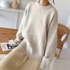 Fashion Solid Long Sleeve Women's Sweaters Autumn and Winter Retro Pullovers Knitted Sweater Ladies Elegant Round Neck Soft Warm Jumpers Tops 25563