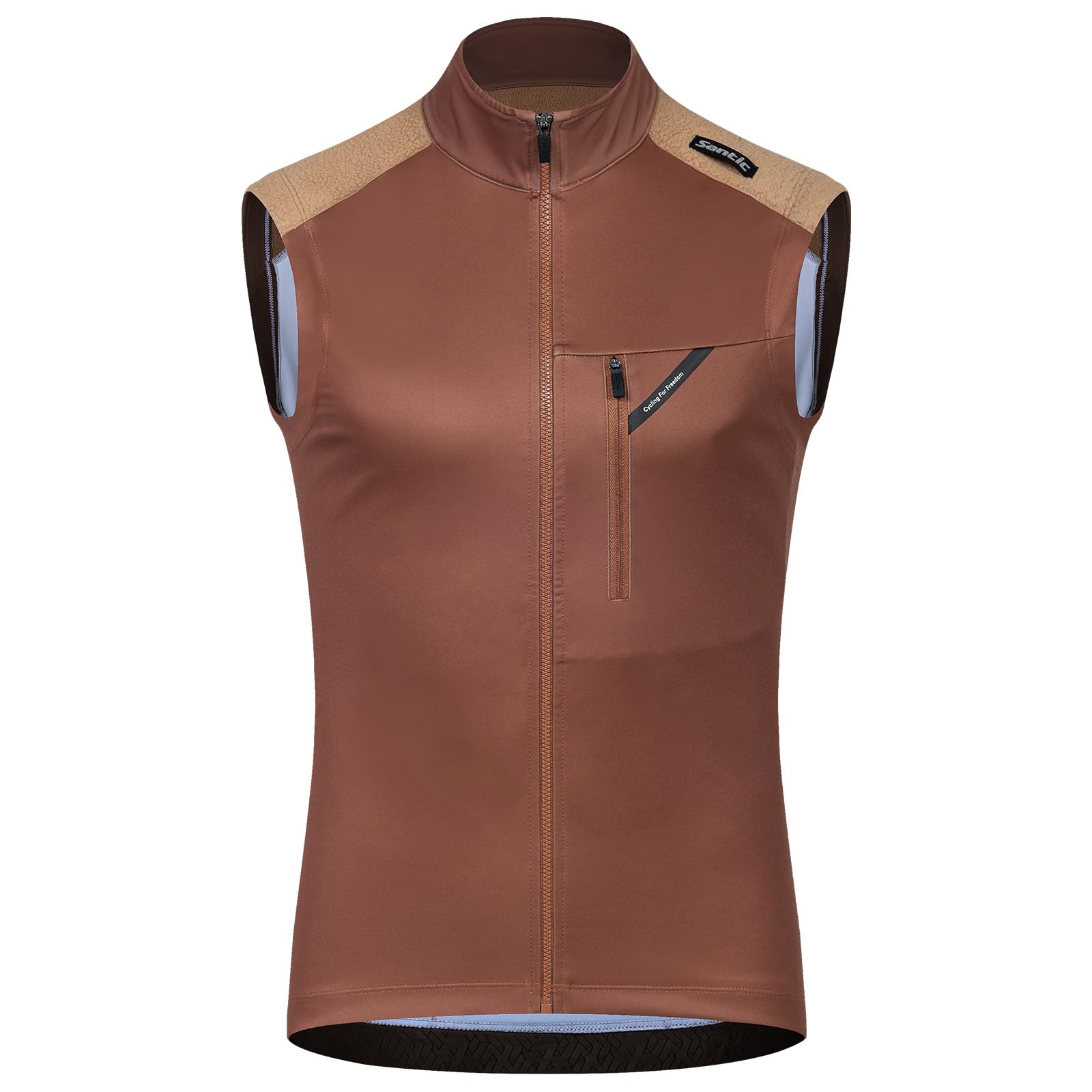 

Santic Cycling Vest, Autumn/Winter, Brushed Fleece, Cycling Gilet, Sports, Road Bike, Cold Weather, Warm, Windproof, Reflective, with Pockets