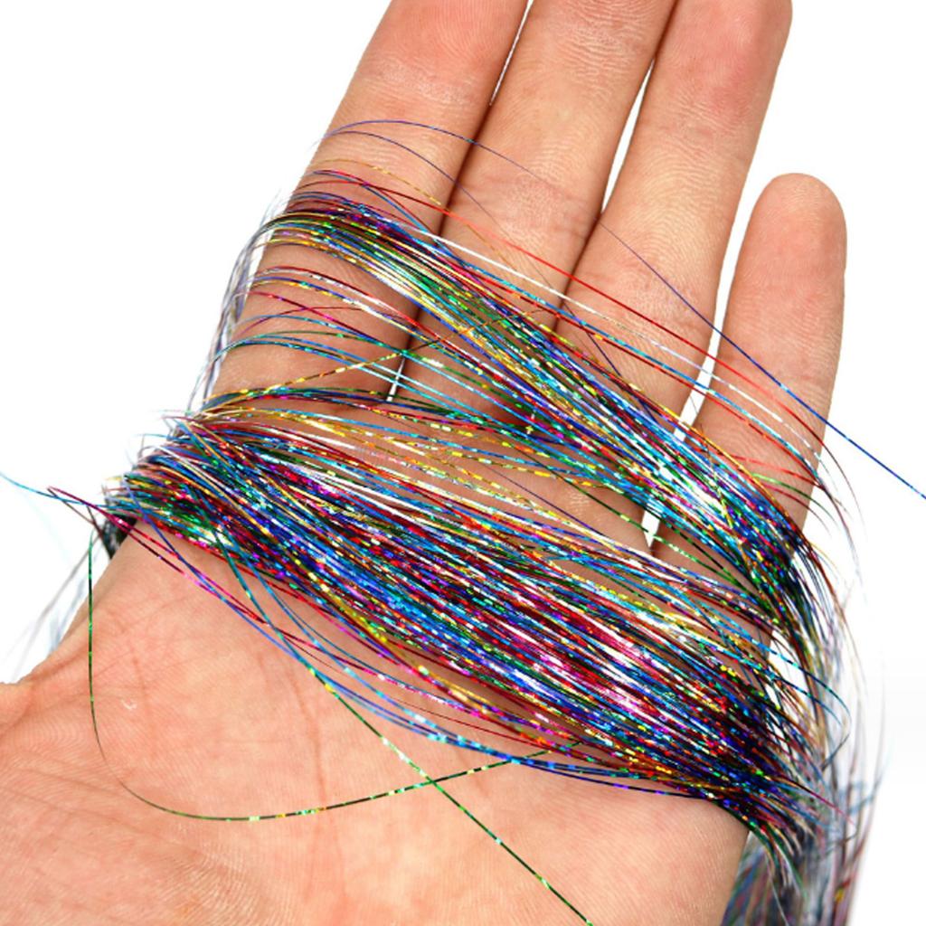 Colorful Hair Tinsel Extensions Kit PET Decoration Braiding Glittering Hair Tinsel Kit for Daily Life
