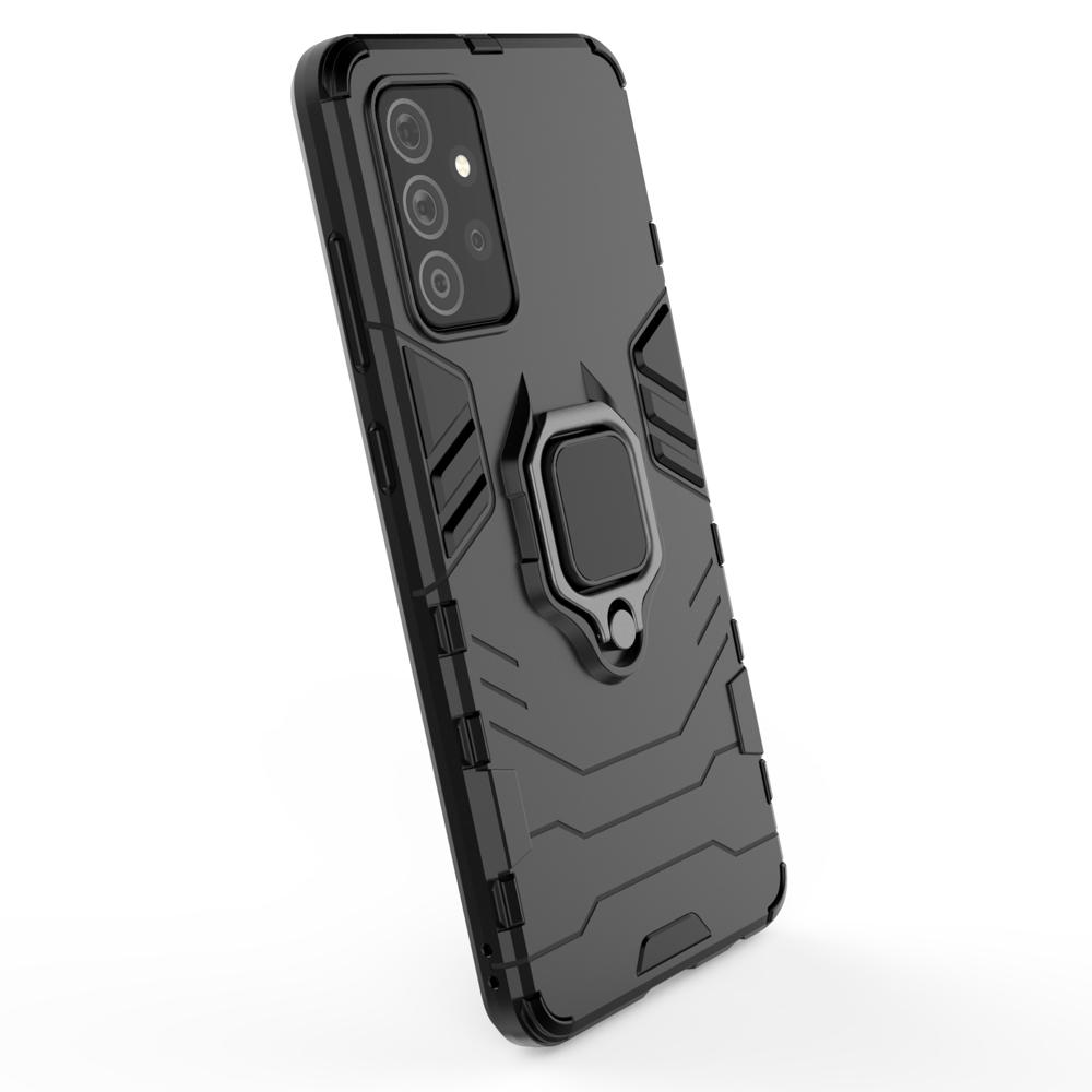 Galaxy A72 4G Hybrid Armor Case with Magnetic Stand - Black