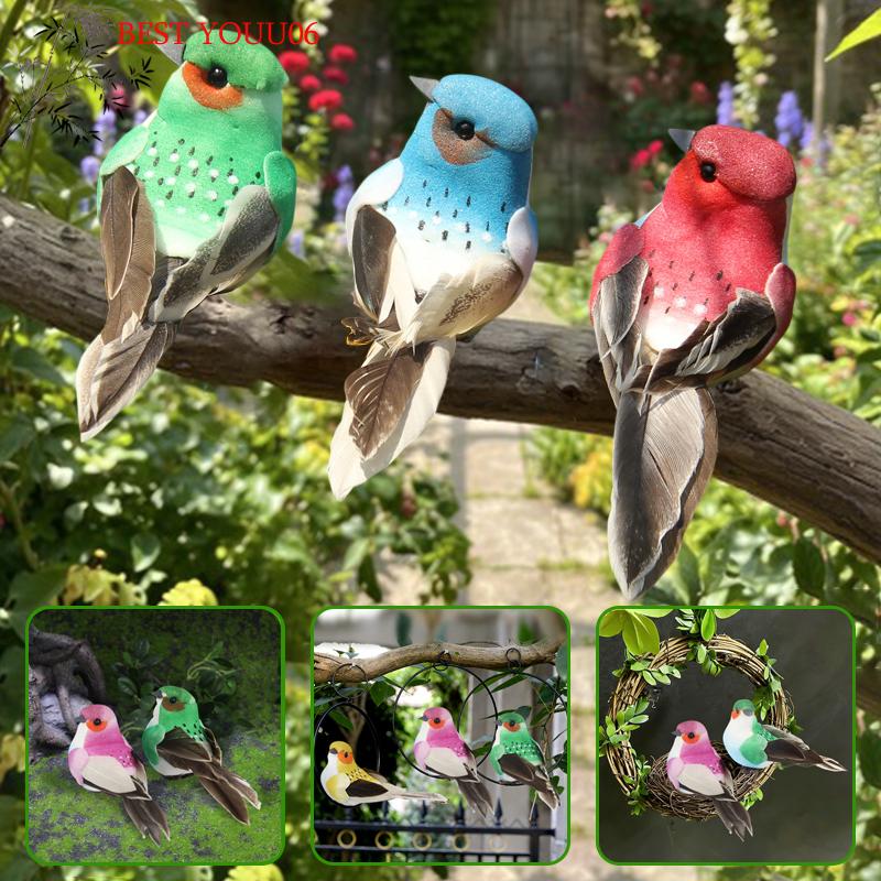 (YOUU06)1 piece of realistic feathered bird, colorful foam bird, for garden and landscape decoration, craftwork.