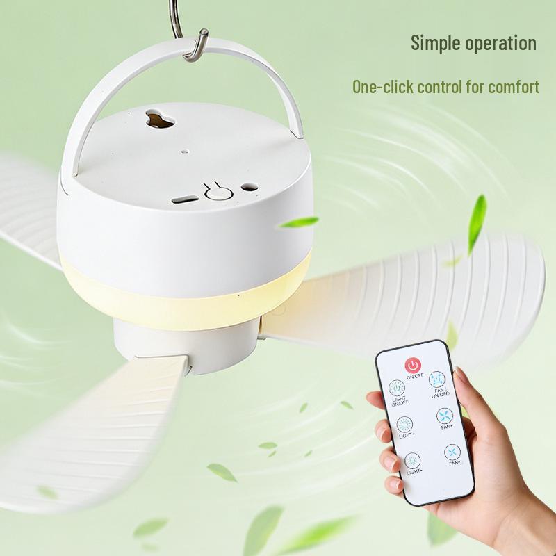 Smart USB Rechargeable Fan with Night Light for Dorms and Camping