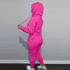 Women's  And Winter Padded Hooded Sweatshirt Two-Piece Casual Sports Suit