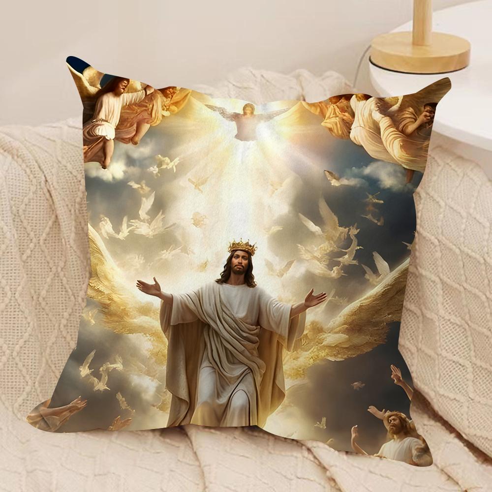 Jesus Christlich Cool Kissenbezug Seidiger Kurzer Plüsch Unsichtbarer Reißverschluss Staubdicht Sofakissenbezug Für Heimdekoration