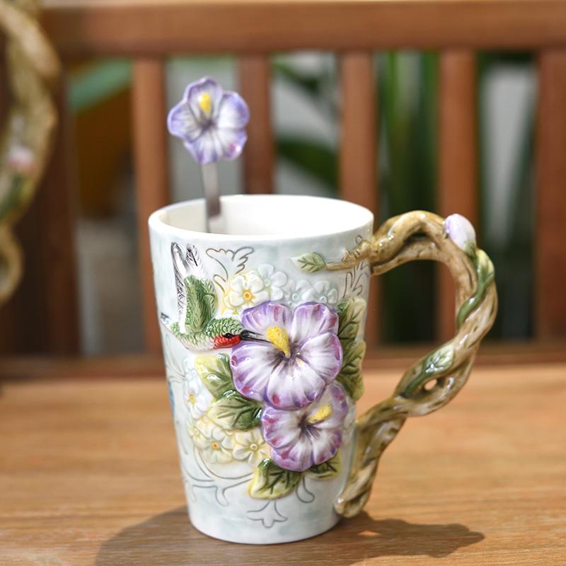 1 Pc Ceramic Vase  Glass Flower Arrangement Accessories Living Room Kitchen Bedroom Restaurant Home Furnishings Hummingbird