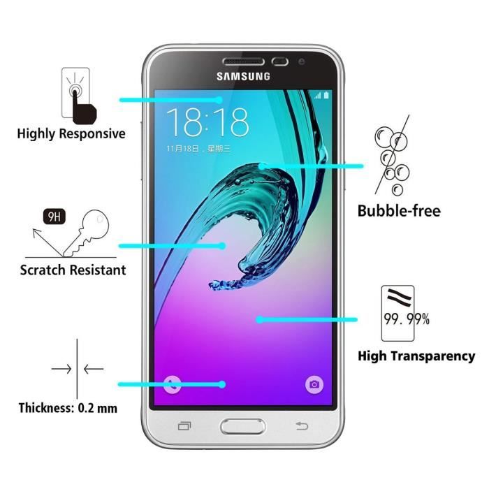 Gehärtetes Glas SAMSUNG GALAXY J3 2016 J320 - Ultraresistente Displayschutzfolie [Phonillico®]
