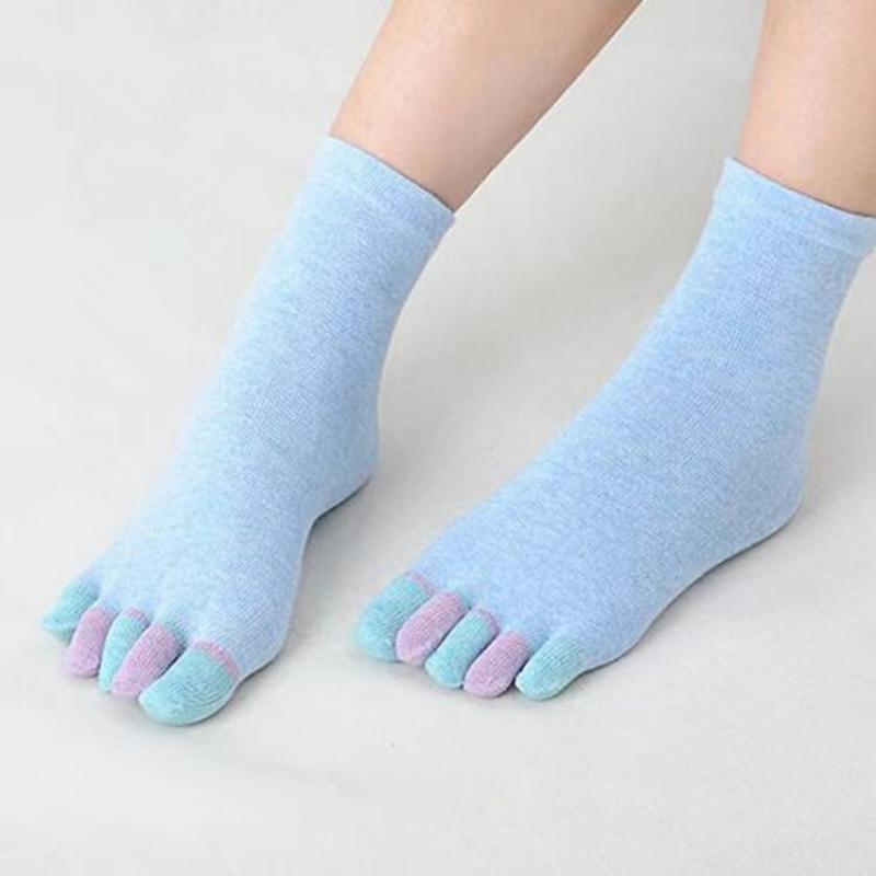 6 par dame femtå-sokker bomull pustende elastiske ankel korte sokker avslappet høy kvalitet jentesokker myke morsomme tåsokker