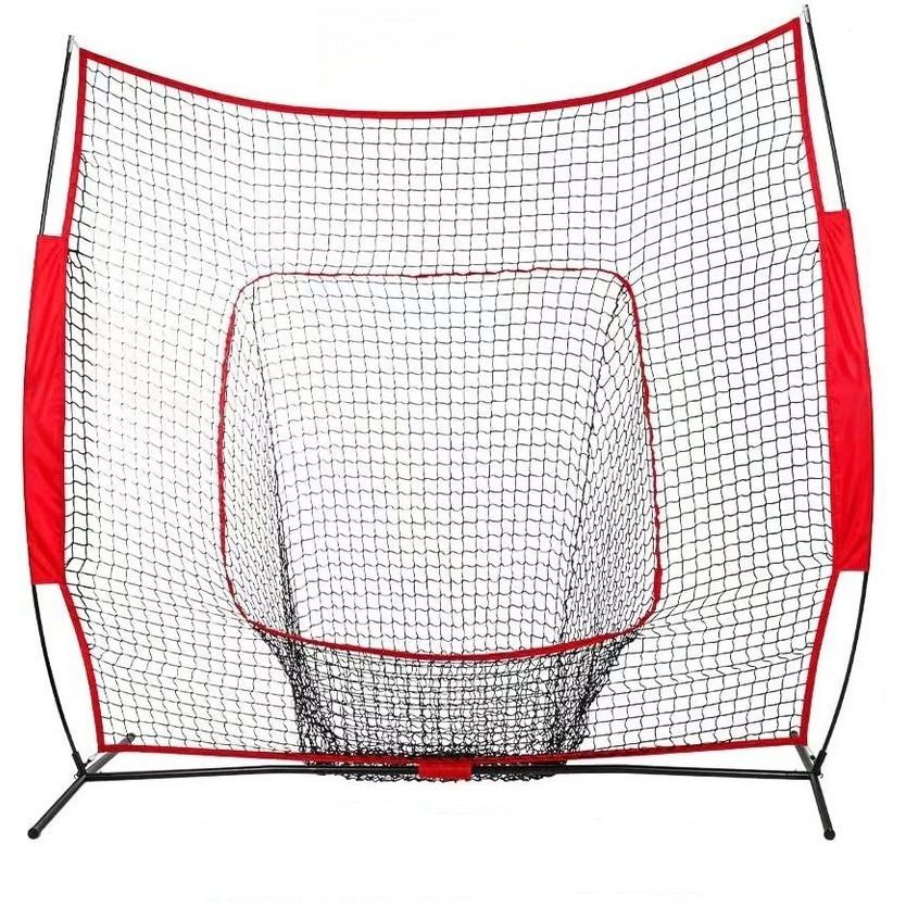 Collapsible Baseball & Softball Practice Net Hitting & Pitching Practice Frame Outdoor Portable Baseball Training Supplies