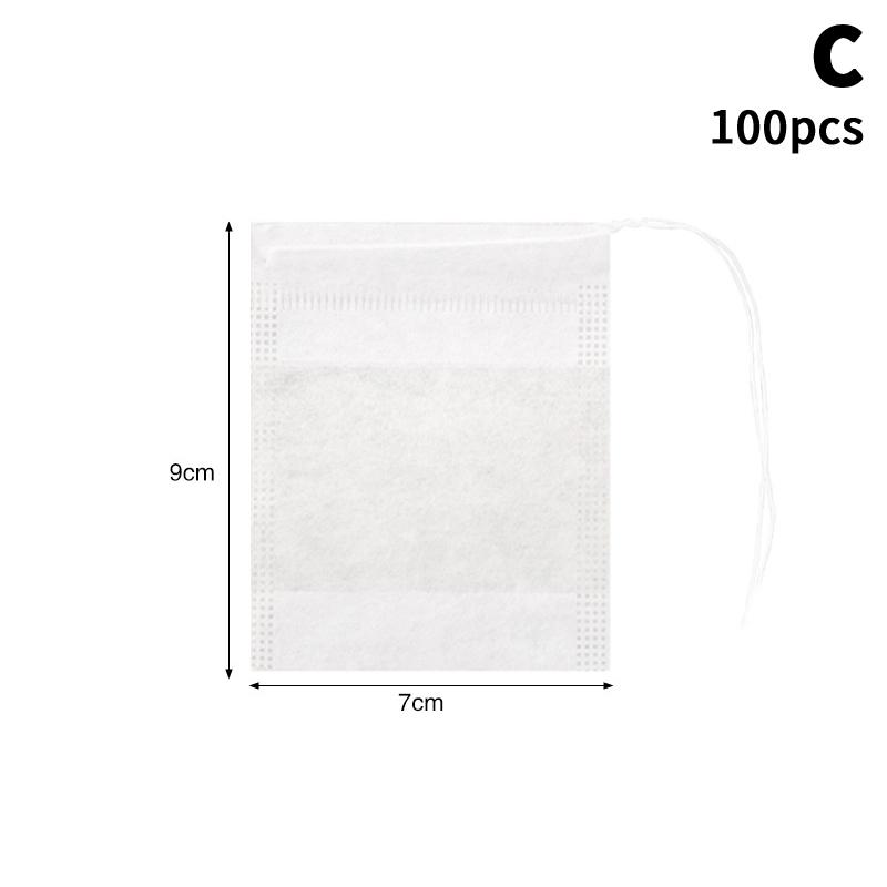 100 Bucăți Pliculețe de Ceai De Unică Folosință Multi-Dimensiuni Material Nețesut Pentru Ceai cu Frunze Vrac Pungă goală cu Șnur Pliculețe Filtru pentru Cafea Rece