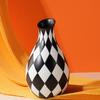 Vase à Carreaux Noir et Blanc, Vases à Fleurs Esthétiques Modernes Ins Cool pour la Décoration de la Maison, Table d'Entrée, Décorations de Centre de Table