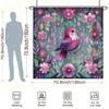 Vibrant Pink Bird & Floral Shower Curtain - Nature-Inspired Art, Polyester, 12 Hooks, 70.8x70.8 Inches, Modern Bathroom Decor