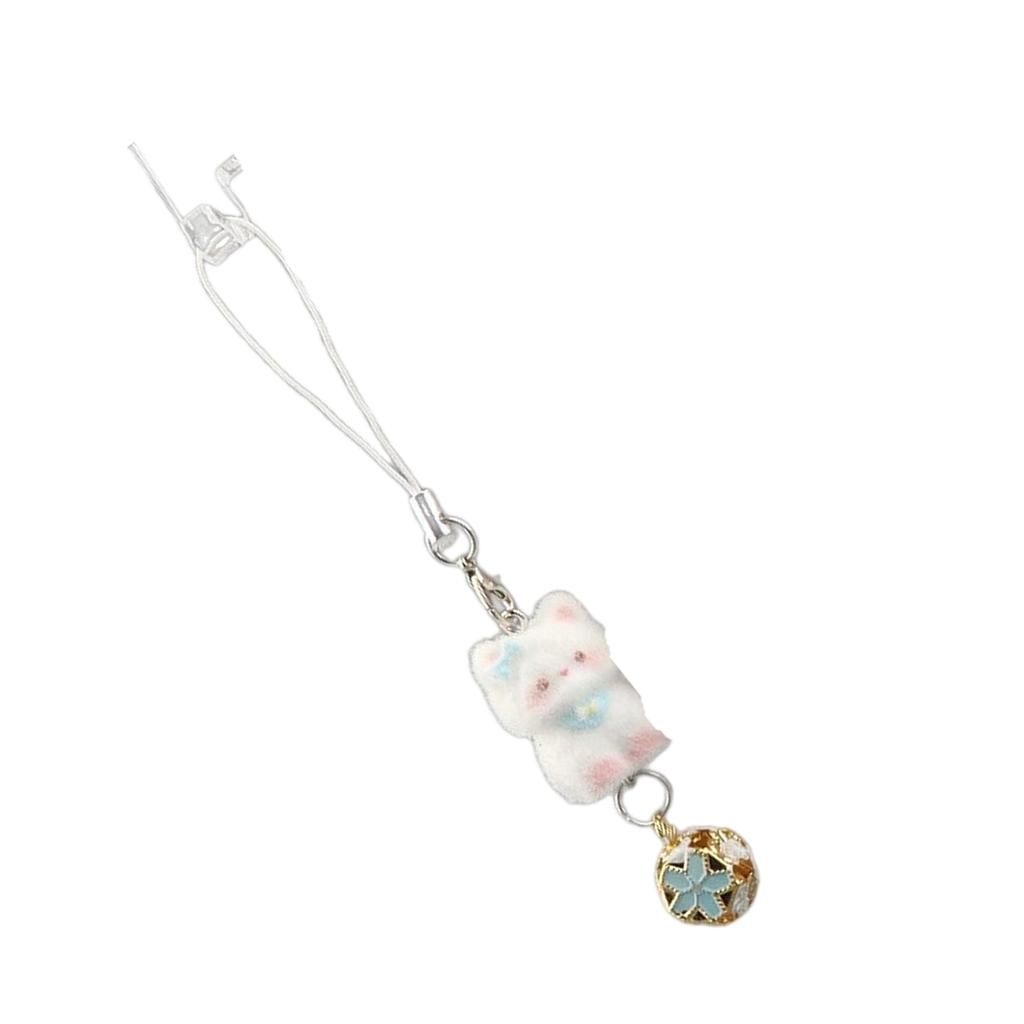Stylish Cats Shaped Key Holder Flocking Flocking Phone Charm Portable Designs for Fashionable Lifestyle