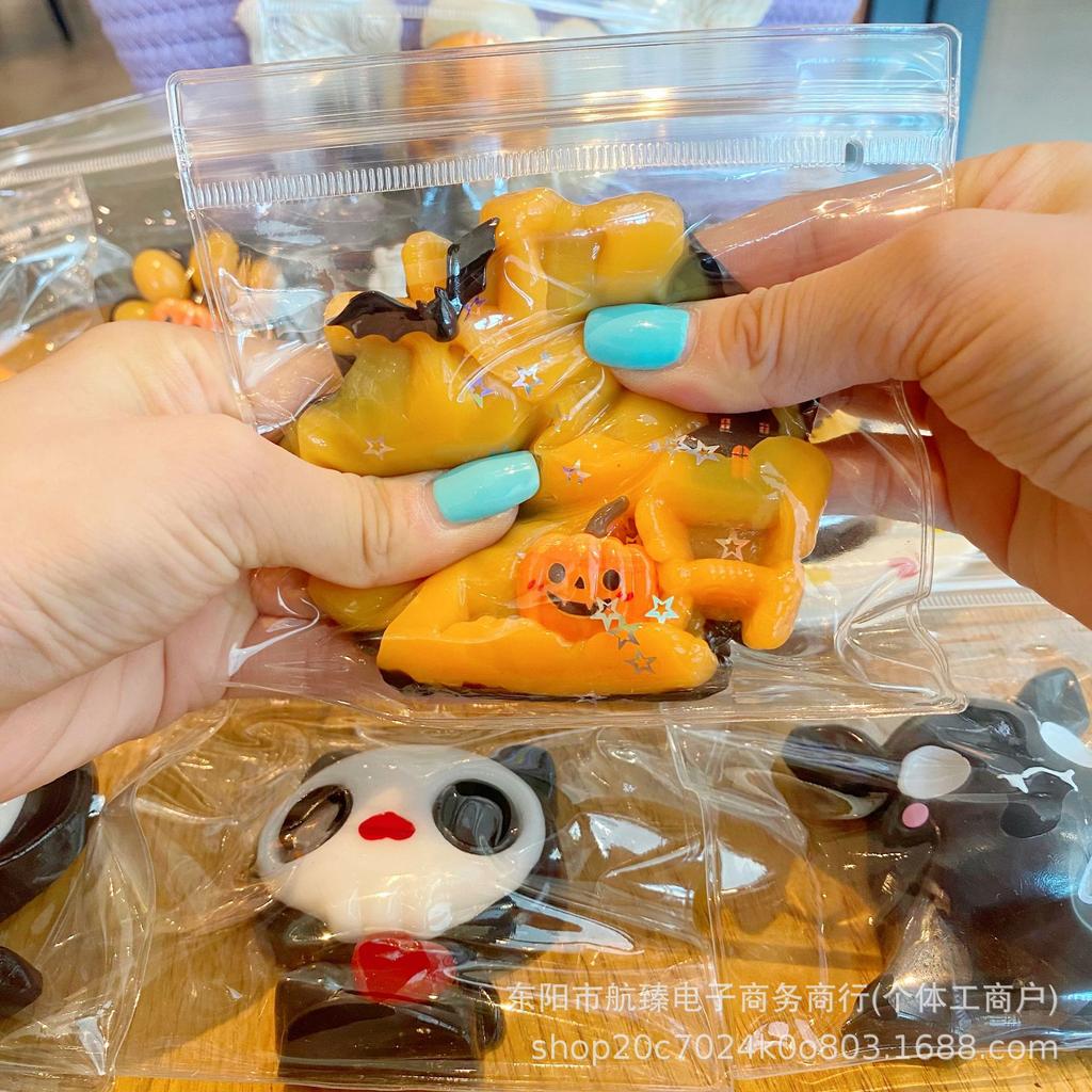 Halloween Pumpkin Taba Squishy Cat Paw Soft Donut Sensory Food Toy Tpr Cute Squeeze Toy Kids Stress Relief Antistress Novelty