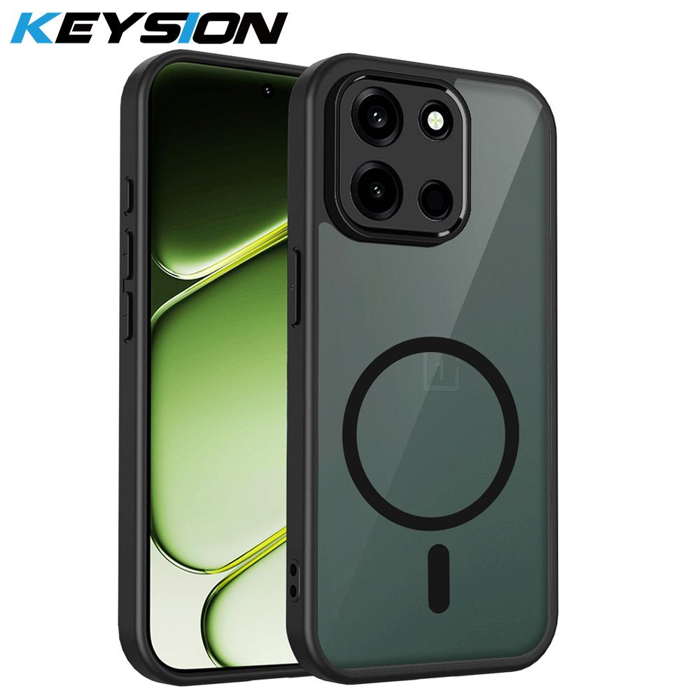 

KEYSION Magnetic Phone Case for OnePlus Nord 6 Soft Silicone+PC Matte Translucent Black Shockproof Cover for OnePlus 1+ Nord 6 for OnePlus Nord 6 чорний