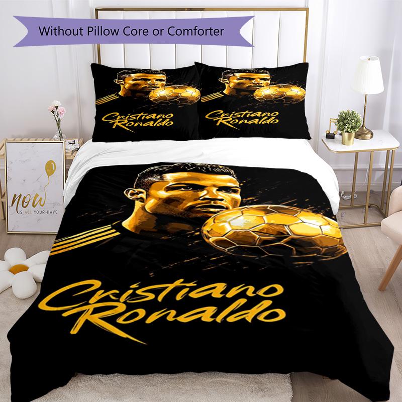 Ronaldo's Muscular Celebration Bedding Set, Breathable Duvet Cover with Pillowcases, Soft Bed Linen for Bedroom Home Decoration, Perfect Festival Birt