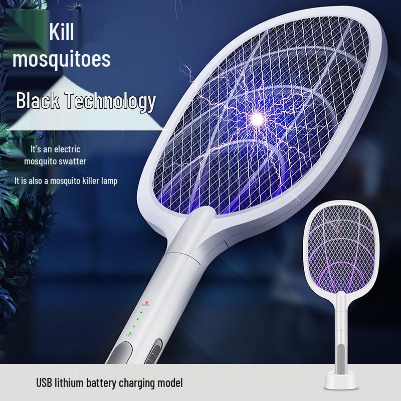 947 Dual-Function Electric Mosquito Swatter & Killer Lamp - USB Rechargeable with Electric Shock Protection