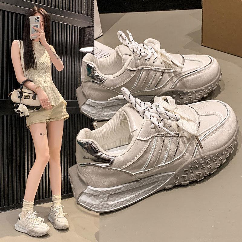 Niche Retro Forrest Gump Shoes Women's 2025 Spring New Leisure Sports Platform Small Man Height Increase German Training Dad Shoes