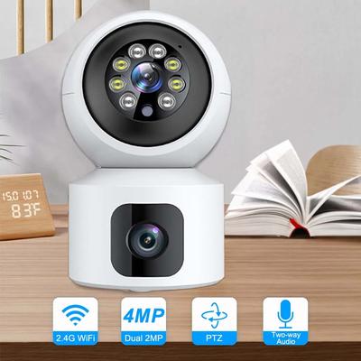 4MP Dětská chůvička Bezpečnostní ochrana se dvěma objektivy Matka Děti Wifi Kamera Vnitřní Mini PTZ IP Video Surveillance ICsee