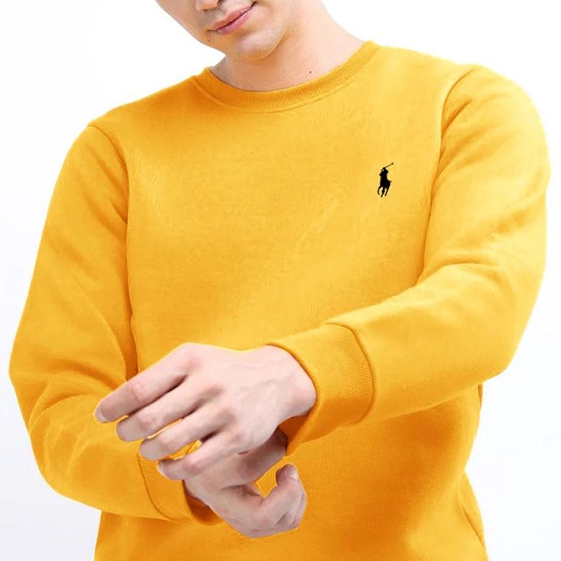 Polo Ralph Lauren Embroidered Pony Logo Fleece Crewneck Sweatshirt Men Sweatshirt Gold 710859145-008