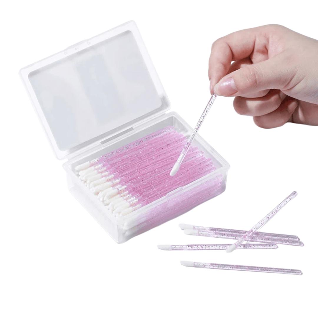 

Miaoqian Disposable Round-Head Lip Brush, Blending Brush, Concealer Brush, Ultra-Soft Beauty Tool, Pink, 100 Pieces рожевий
