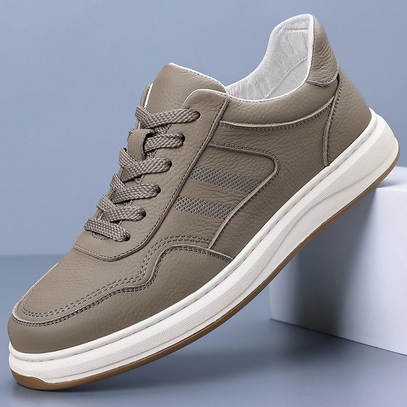 Spring Men Casual Shoes Loafers British Genuine Leather Sneakers Flats Shoes High-end Business Men Leather Shoes Big Size 36-45