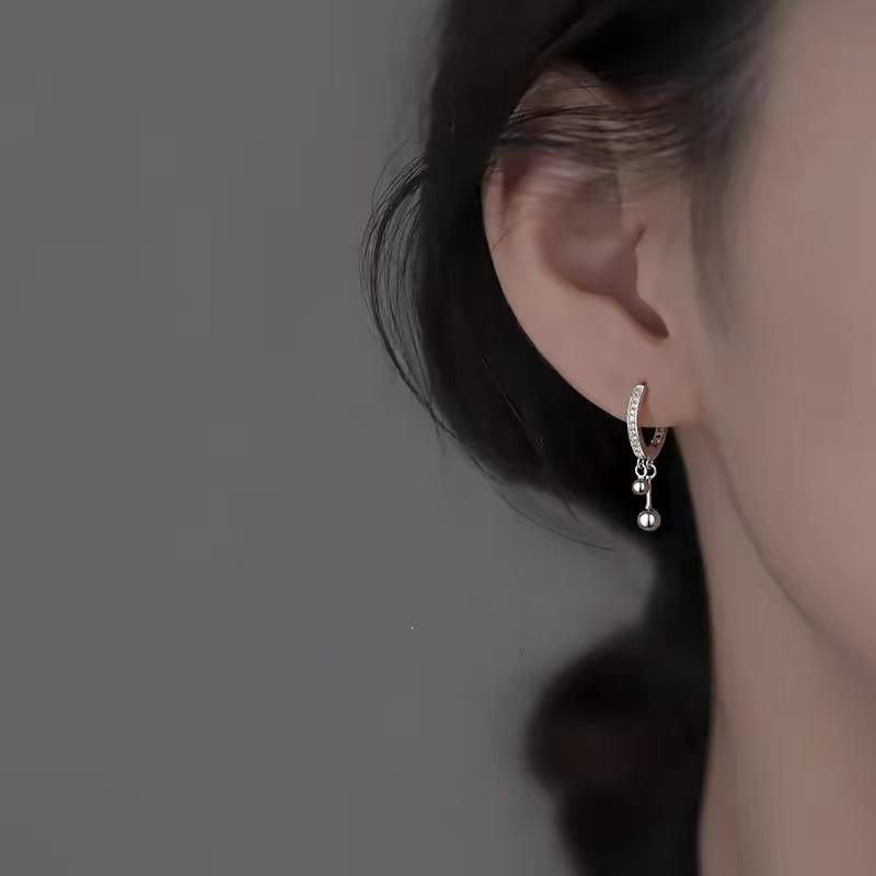 925 Sterling Silver Double Ball Stud Earrings - 2024 High-End Light Luxury for Women