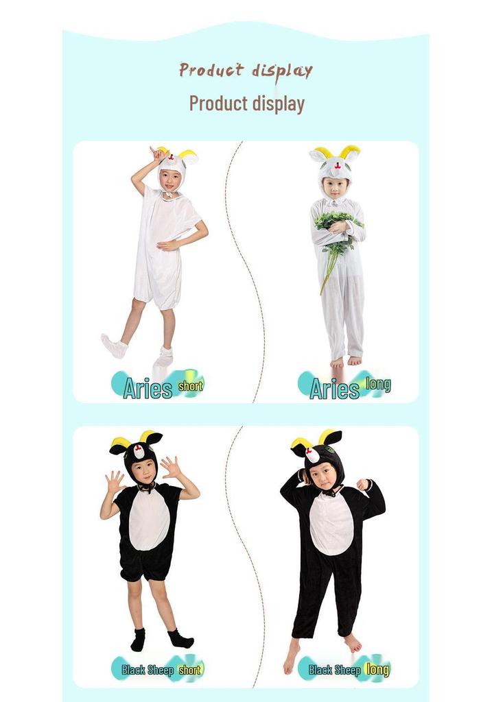 Gray Wolf, Tiger, Lion, Sheep, and Crocodile Kids' Animal Performance Costumes for Shows