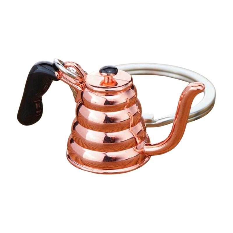 Unique Coffee Machine Filter Handle Keychain Fashion Metal Key Ornament Bag Charm Present for Coffee Aficionados