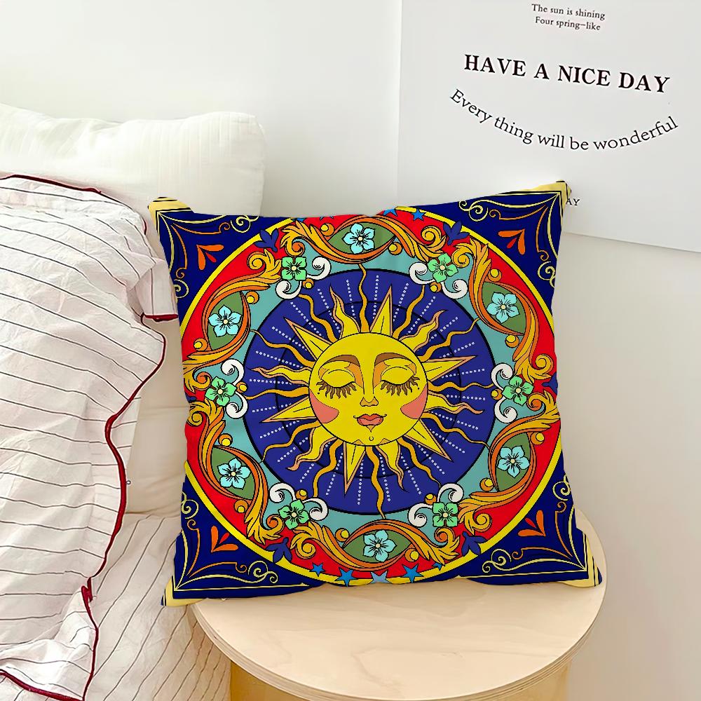 

Мода ретро клетка солнце геометрия искусство Удобная мягкая Наволочка для дивана Гостиной Домашнего офиса Декор Защитные чехлы 30x30CM(12x12in)