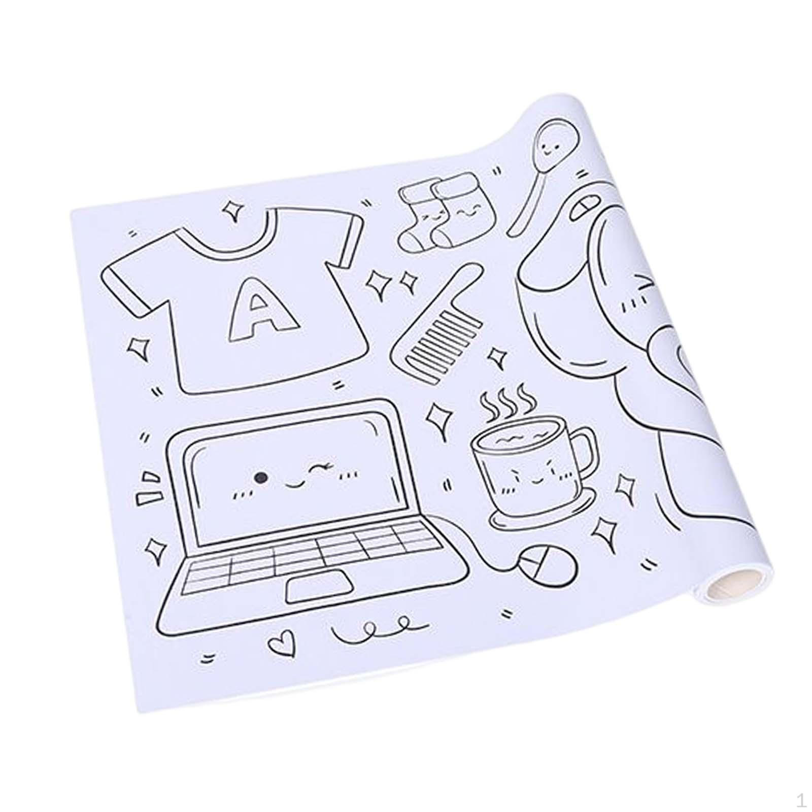 

Children Wall Coloring Posters Paper 12x118inch Birthday Gift Drawing Color Filling Daily Use