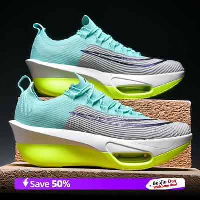 Air Cushion Marathon Carbon Plate Men Sports Running Shoes Breathable Lightweight Women's Comfortable Athletic Nonskid Sneakers