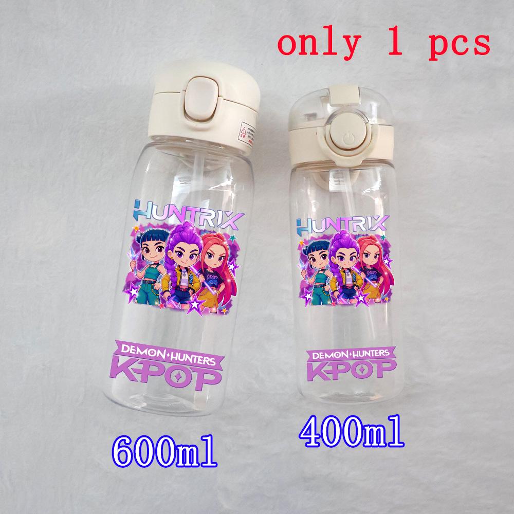 400ML-600ML Animated Movie K-Pop: Demon Hunters HUNTR/X Plastic Large Capacity Water Cup Bottle Gourde Drinking Bottle Gifts