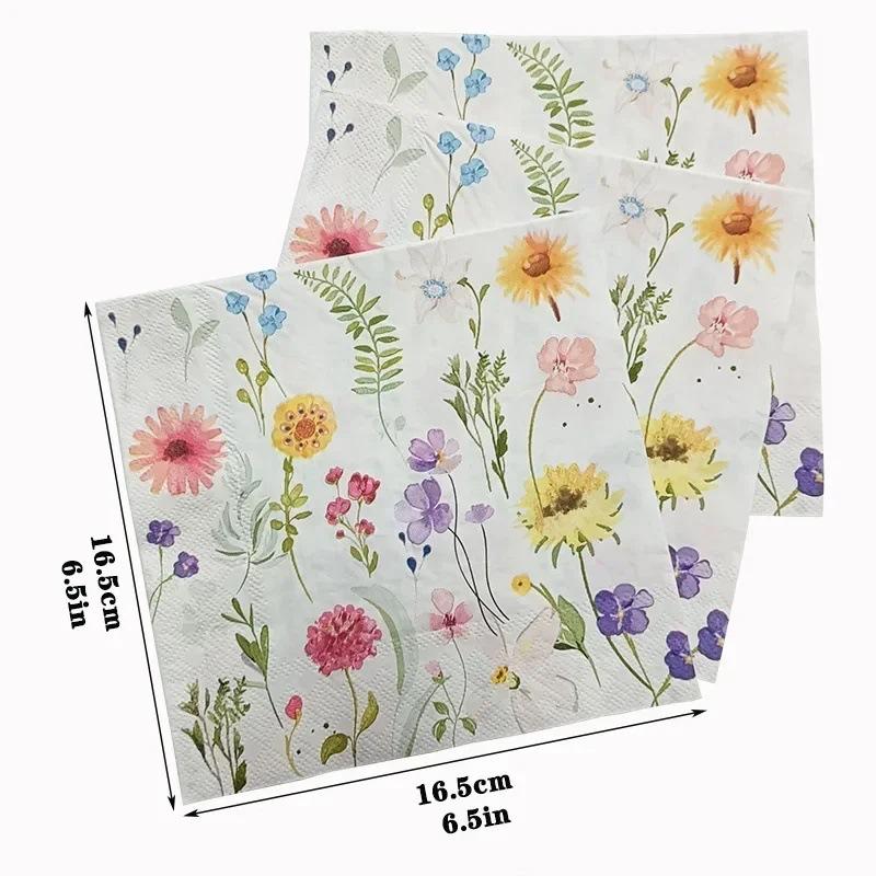 20pcs/pac Floral Printed Paper Napkins for Wedding Colorful Facial Tissues for Party Table Setting Disposable Dinner Napkins