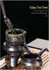 Home Tea Set: Anti-Scald Teapot, Ceramic Gongfu Cups, Stone Mill Semi-Automatic Brewer